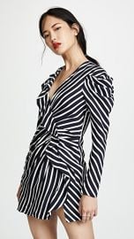 Jonathan Simkhai Stripe Ruffle Slit Dress at Shopbop