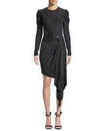 Jonathan Simkhai Sueded Jersey Asymmetric Wrap Dress at Neiman Marcus