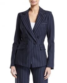 Jonathan Simkhai Tailored Pinstripe Hook-Front Blazer at Neiman Marcus