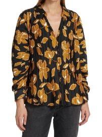 Jonathan Simkhai Winslow Pleated Floral Shirt at Saks Fifth Avenue