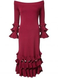 Jonathan Simkhai off shoulder ruffled dress at Farfetch