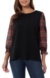 Jones New York Serenity Mixed Media Top at Nordstrom