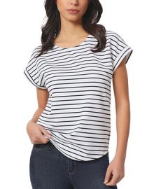 Jones New York Womens Scoop-Neck Striped Top - Macys at Macys