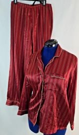 Jones New York womenaposs 2 Piece Striped satin pants Top Pajama Sleepwear Large eBay at eBay