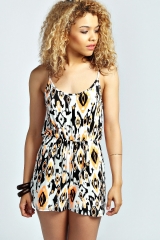 Joni Tribal Playsuit at Boohoo