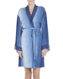 Jonquil Stormy Skies Jersey Wrap Robe  Blue at Neiman Marcus