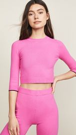 JoosTricot 3 4 Sleeve Crop Top Sweater at Shopbop