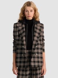 Jordan Blazer With Removable Hoodie In Blackmulti Alice Olivia at Alice + Olivia