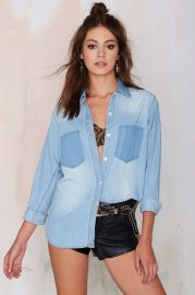 Jordan distressed chambray shirt at Nasty Gal