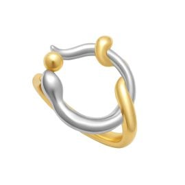 Jormun Two Tone Hollow Ring 925 Silver amp Gold Vermeil Graedance at Graedance