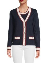 Joseph A Novelty Tipped Cardigan at Saks Off 5th