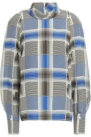 Joseph Laurel checked silk crepe de chine blouse at The Outnet