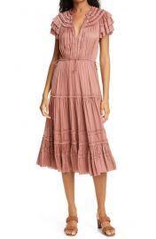 Josephine Smocked Satin A-Line Dress at Nordstrom