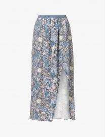 Josia wild garden-print crepe midi skirt at Selfridges