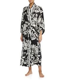 Josie Natori Mantilla Scroll Silk Robe at Neiman Marcus
