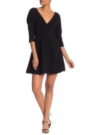 WornOnTV: Adrienne’s black loop trim v-neck dress on The Real ...