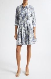 Journi Pleated Long Sleeve Shirtdress at Nordstrom