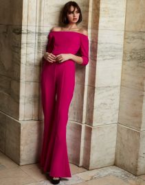 Jovani - 1867 Off-Shoulder Crepe Jumpsuit Couture Candy at Couture Candy