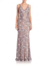 Jovani - Embellished Floral Lace Gown at Saks Off 5th