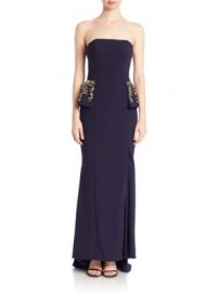 Jovani - Strapless Embellished Peplum Gown at Saks Fifth Avenue