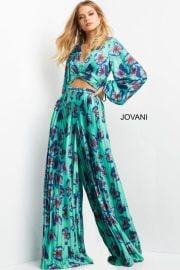 Jovani 06844 and 07202 Bishop Sleeve Butterfly Print Pant Suit - MadameBridalcom at Madame Bridal