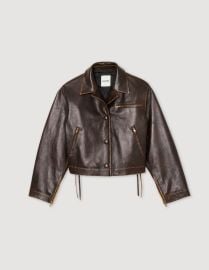 Jude Distressed leather jacket - Jackets Blazers Paris at Sandro