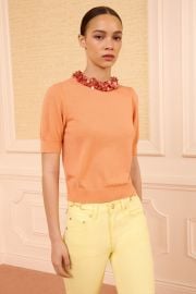 Jude Embellished Top - Coral at Ulla Johnson