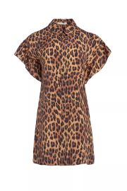 Jude Leopard Ruffle Sleeve Dress at Orchard Mile