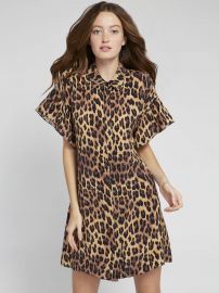 Jude Ruffle Button Down Tunic Dress by Alice + Olivia at Alice and Olivia