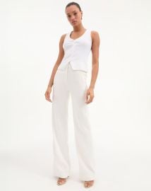Jude Wide-Leg Linen Pant in White at Veronica Beard