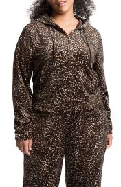 Juicy Couture Animal Print Velour Zip Hoodie at Nordstrom