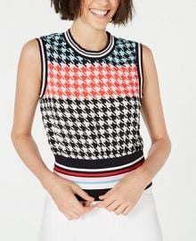 Juicy Couture Sleeveless Houndstooth-Print Top   Reviews - Tops - Juniors - Macy s at Macys