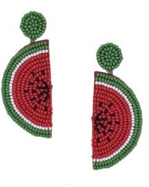 Juicy Watermelon Slice Beaded Drop Earrings at Walmart