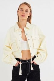 Jules Puff Sleeve Cropped Jacket at Urban Outfitters