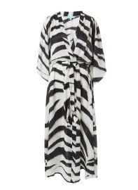 Jules Zebra Long Sleeve Belted Maxi Kaftan - FINAL SALE at Melissa Odabash