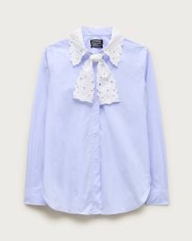Jules classic-fit eyelet tie-neck shirt at J. Crew