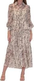 Julia Jordan Collared Tiered Chiffon Button Front Tie Belt Midi Shirt Dress Blue - Size 12 at Amazon