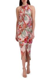 Julia Jordan Floral Halter Neck Tulip Hem Dress at Nordstrom