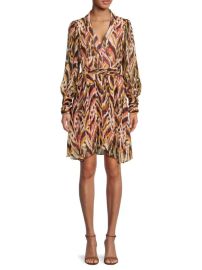 Julia Jordan Ikat Belted Faux Wrap Dress at Saks Off 5th