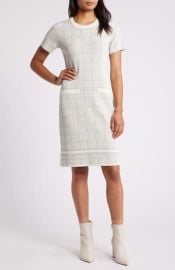 Julia Jordan Short Sleeve Sweater Dress in Ivory Grey at Nordstrom Rack at Nordstrom Rack