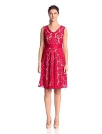 Julian Taylor Womenand39s Sleeveless V-Neck Lace Dress  Amazoncom at Amazon