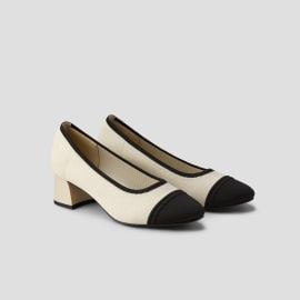 Julie Round-Toe Chunky Heels Black White-Washable amp Comfortable VIVAIA at Vivaia