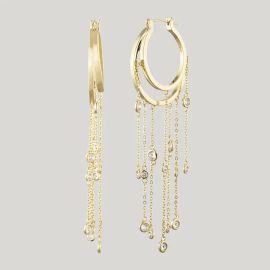 Juliette Crystal Embellished Chain Earrings by Bonheur  at Bonheur