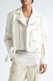Jumbo Bauhaus Stooges Crop Leather Jacket at Nordstrom