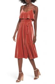 June & Hudson Velvet Midi Dress at Nordstrom