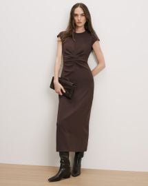 June Midi Dress in Dark Brown | Veronica Beard at Veronica Beard