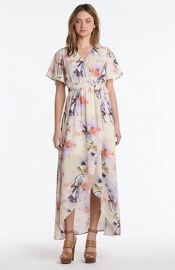 June andamp Hudson Floral Print HighLow Wrap Dress at Nordstrom