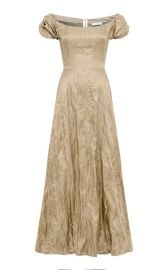 Juniper Maxi Dress in Gunmetal Metallic Silk Gabriela Hearst at Gabriela Hearst