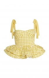 Junquillo Gingham Cotton-Poplin Peplum Top at Moda Operandi