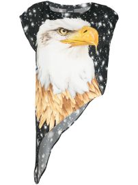 Just Cavalli Asymmetric eagle-print T-shirt - at Farfetch